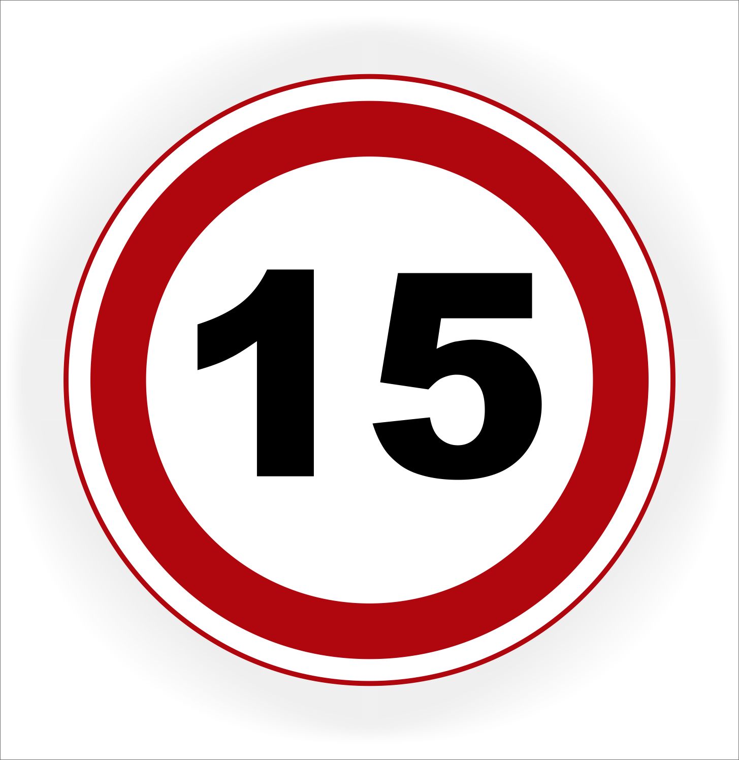 Maximum Snelheid 15 km verkeersbord sticker Ø 20