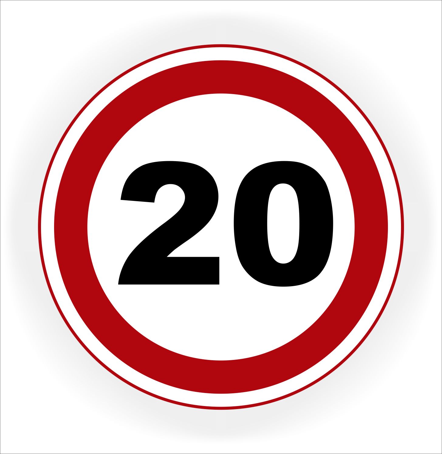 Maximum Snelheid 20 km verkeersbord sticker Ø 20