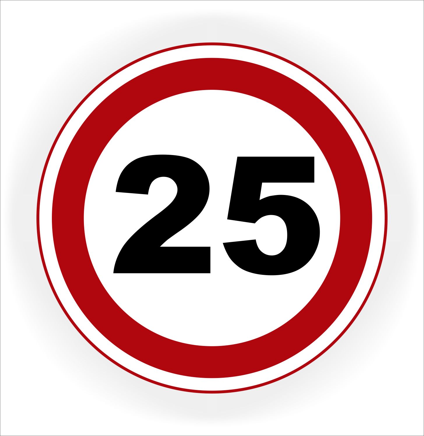 Maximum Snelheid 25 km verkeersbord sticker Ø 20