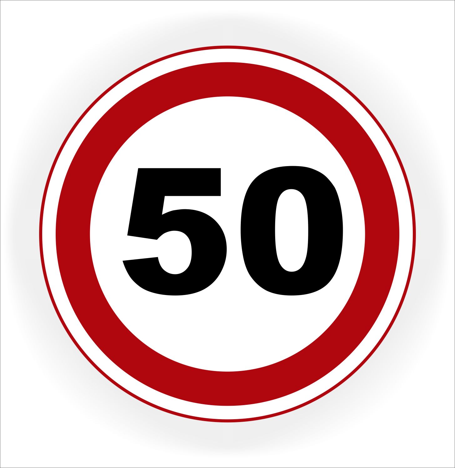 Maximum Snelheid 50 km verkeersbord sticker Ø 20