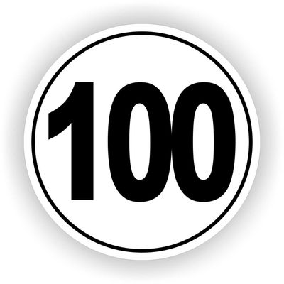 Snelheid sticker-100 km sticker-Caravan snelheid 100 km-Verplicht 100km