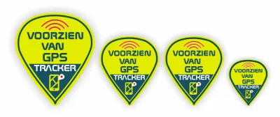 Voorzien van GPS tracer 4 stickers