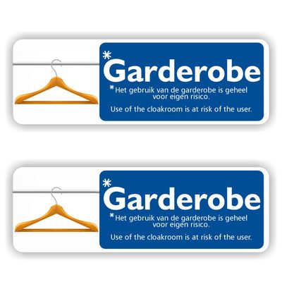 Garderobe sticker set 2 stuks.