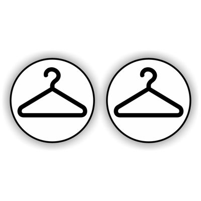 Garderobe pictogram ⊘10 set 2 st. zwart-wit