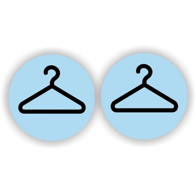 Garderobe pictogram ⊘10 set 2 st. blauw, zwart
