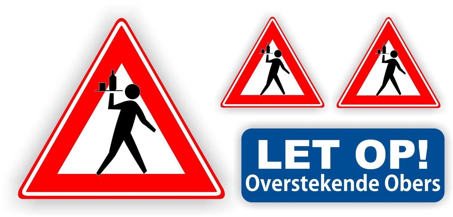 Overstekende obers sticker set 4 st