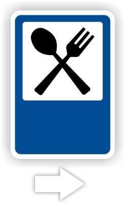 Restaurant wegwijs verkeersbord sticker