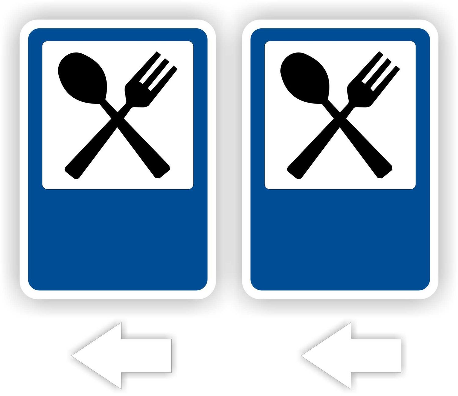 Restaurant wegwijs verkeersbord set 2 stickers