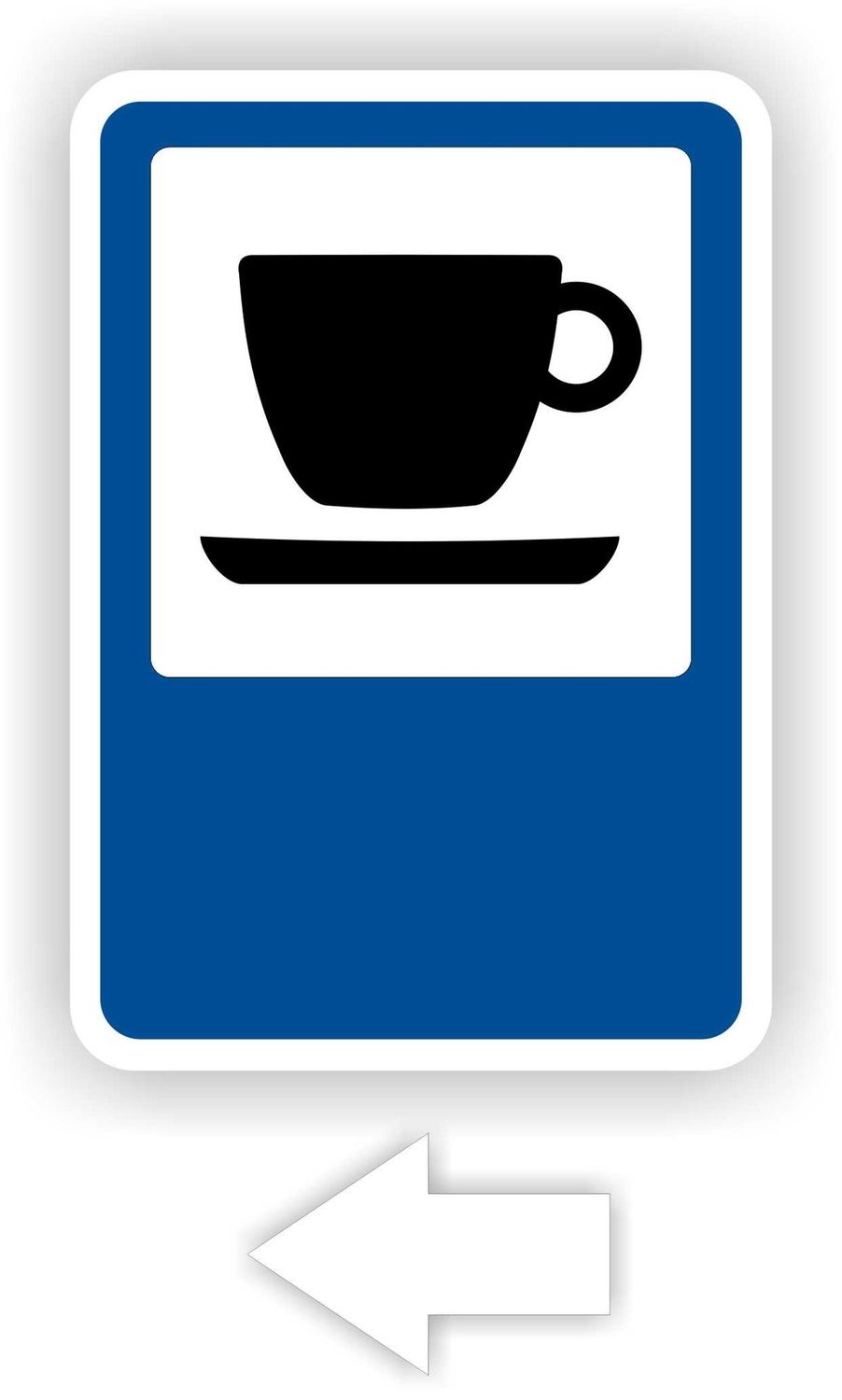 Bar, Koffie, Terras Verwijzing Verkeersbord Sticker met pijl