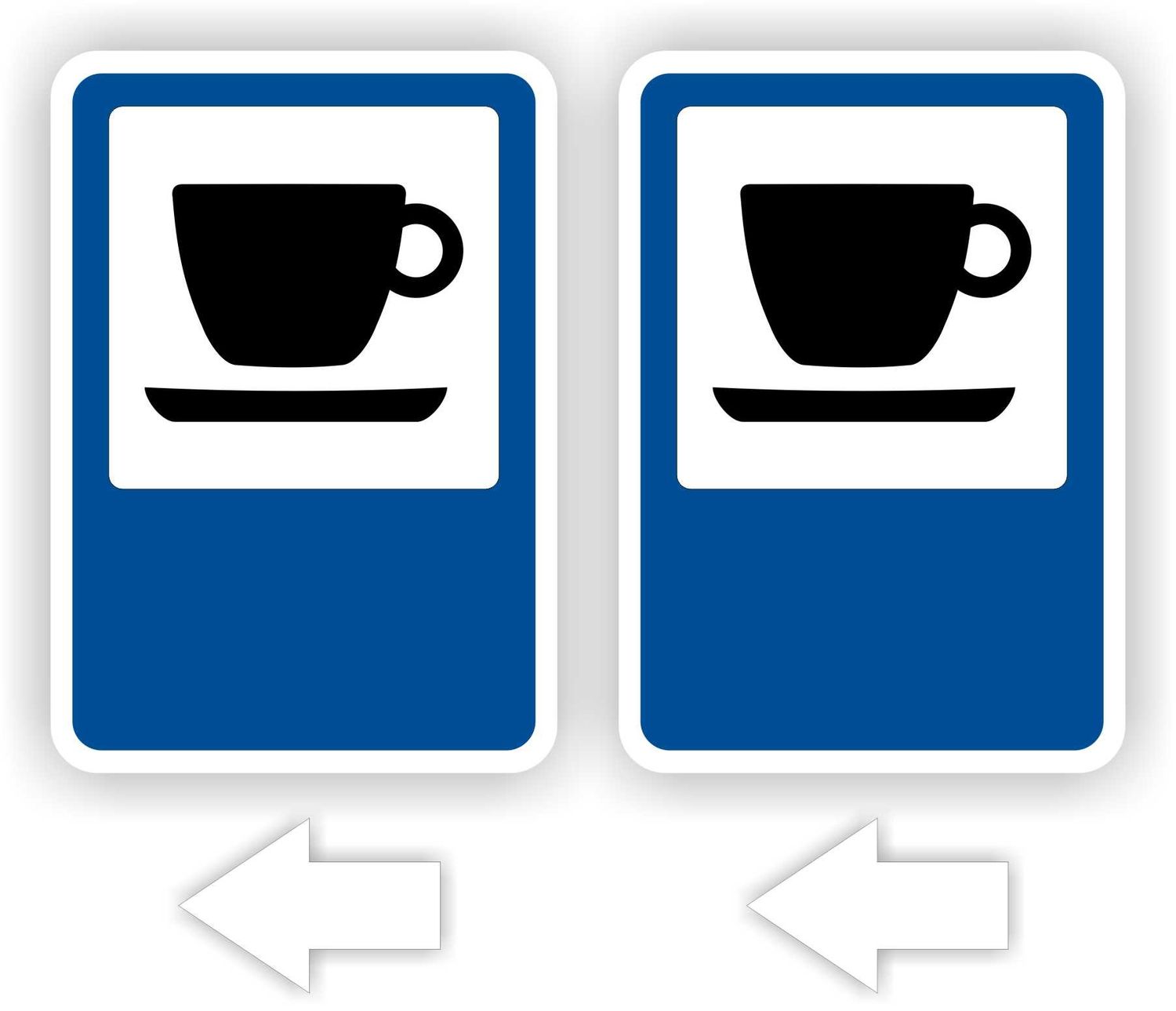 Bar, Koffie, Terras Verwijzing Verkeersbord Stickers met pijlen