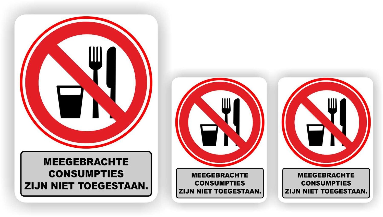 Meegebrachte consumpties niet toegestaan sticker set
