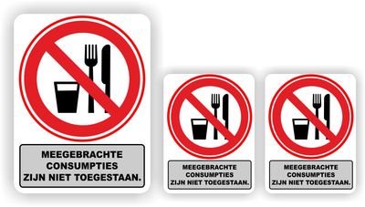 Meegebrachte consumpties niet toegestaan sticker set