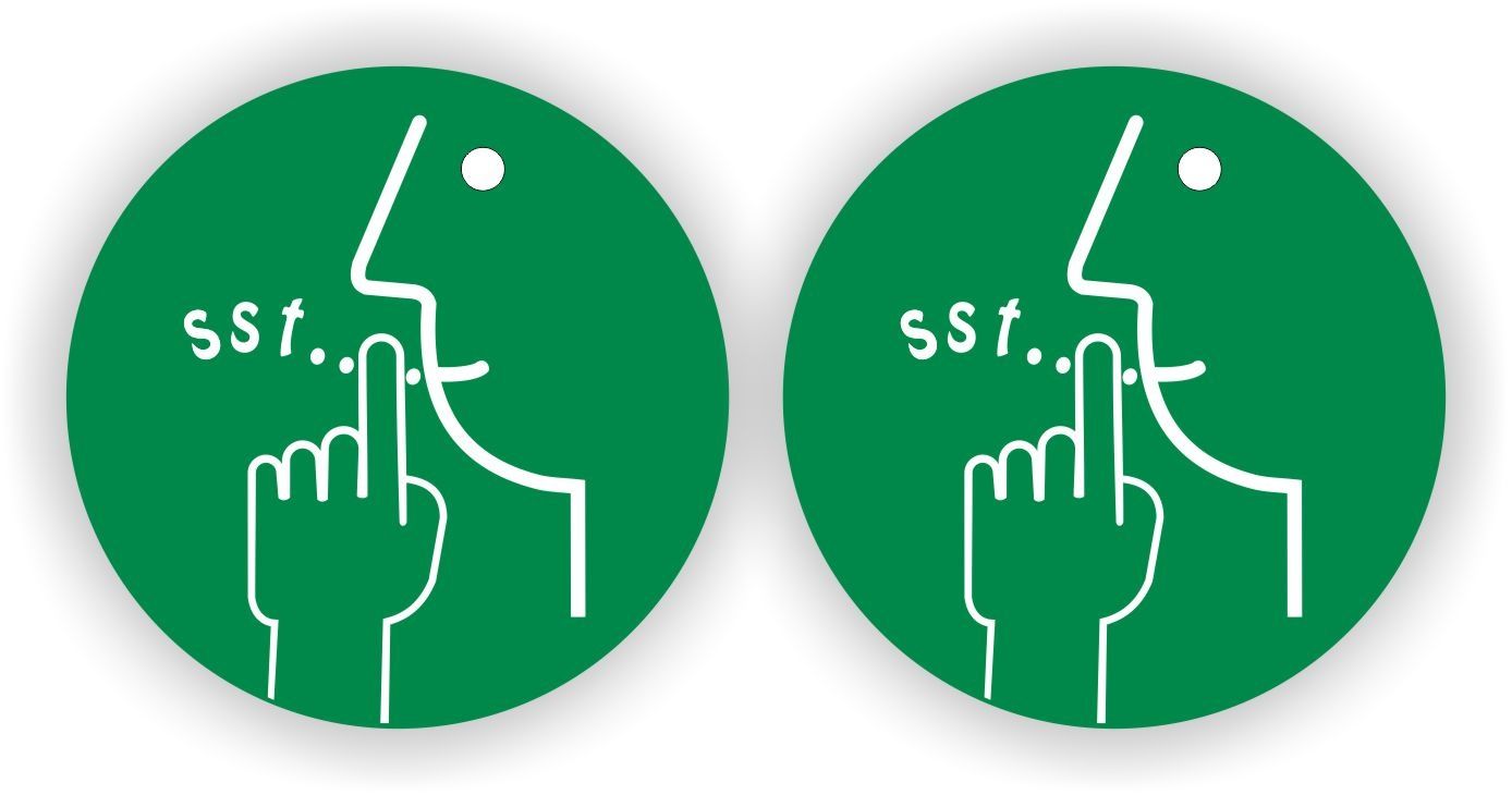 Stilte ruimte pictogram sticker set 2 st. groen