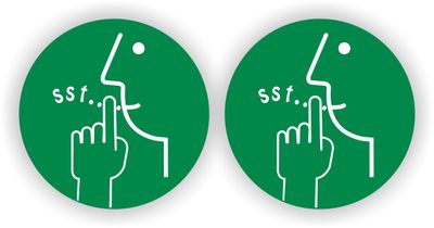 Stilte ruimte pictogram sticker set 2 st. groen