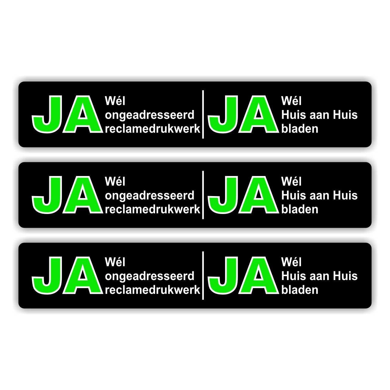 Ja Ja brievenbus sticker set van 3 stickers