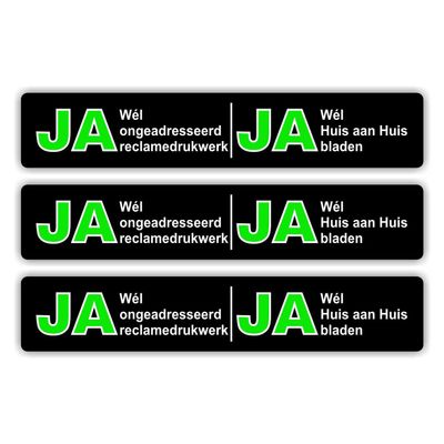 Ja Ja brievenbus sticker set van 3 stickers
