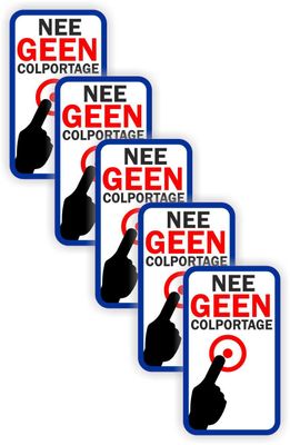 Geen Colportage Sticker Set