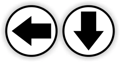 Verwijzingen richting pijlen stickers set 2 st. zwart