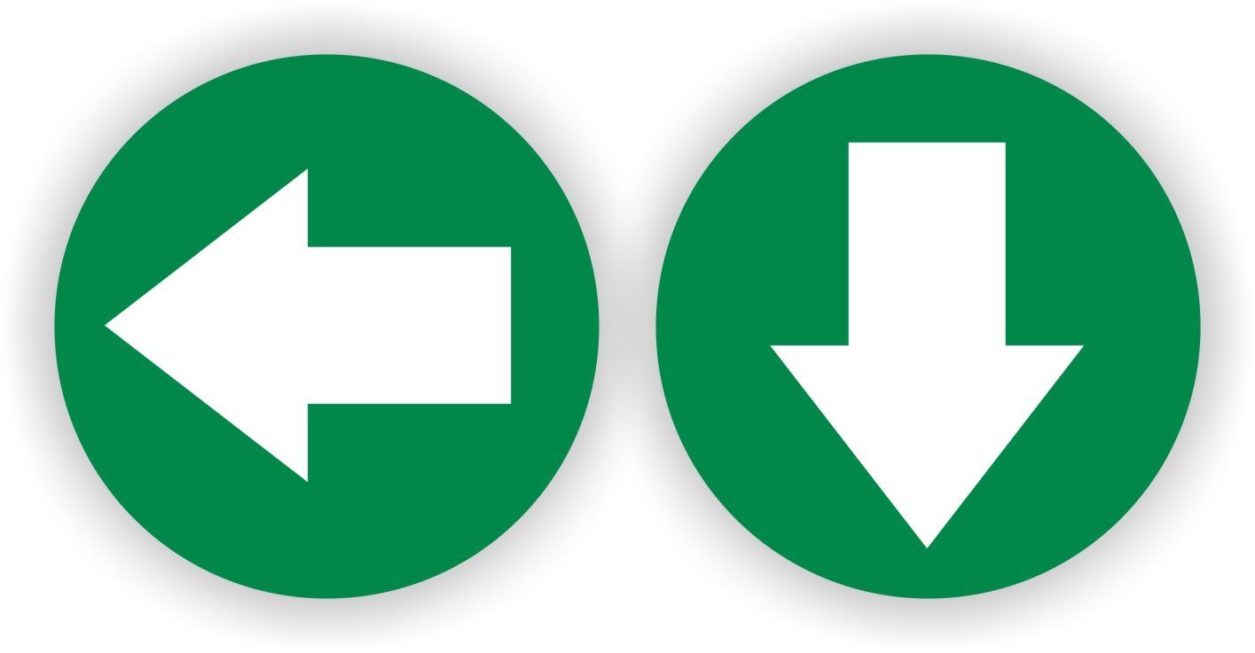Verwijzingen richting pijlen stickers set 2 st. groen