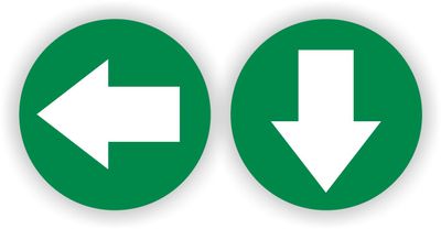 Verwijzingen richting pijlen stickers set 2 st. groen