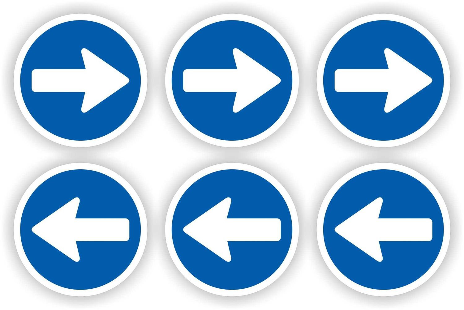 Verwijzing richting aanwijzer pijlen 6 stickers (blauw)