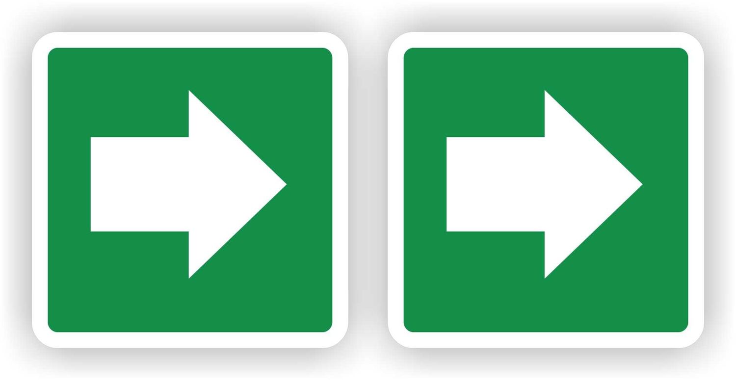 Verwijzing richting aanwijzer pijlen 2 stickers (groen)