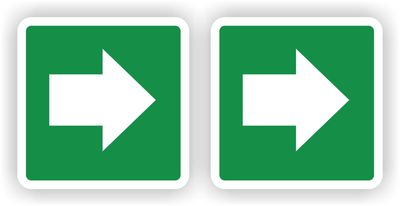 Verwijzing richting aanwijzer pijlen 2 stickers (groen)