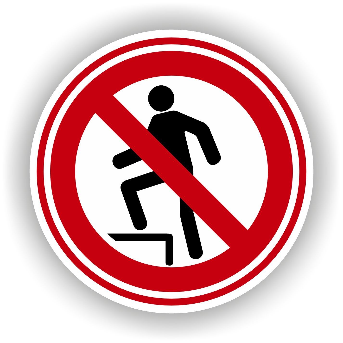 Niet op gaan staan, sticker  Ø20