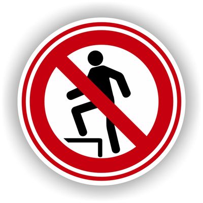 Niet op gaan staan, sticker  Ø20