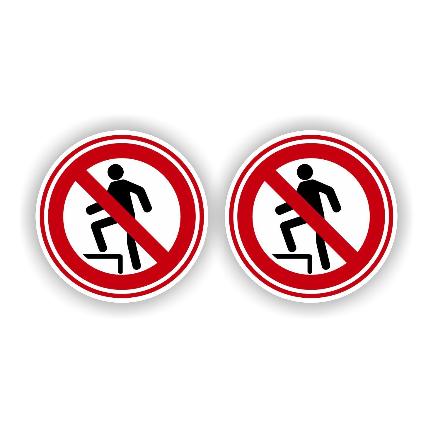 Pictogram niet op staan, sticker set 2 stuks Ø10