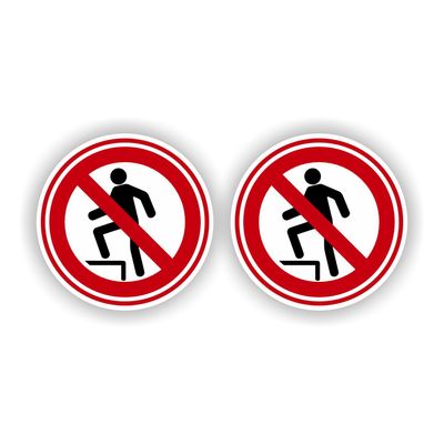 Pictogram niet op staan, sticker set 2 stuks Ø10
