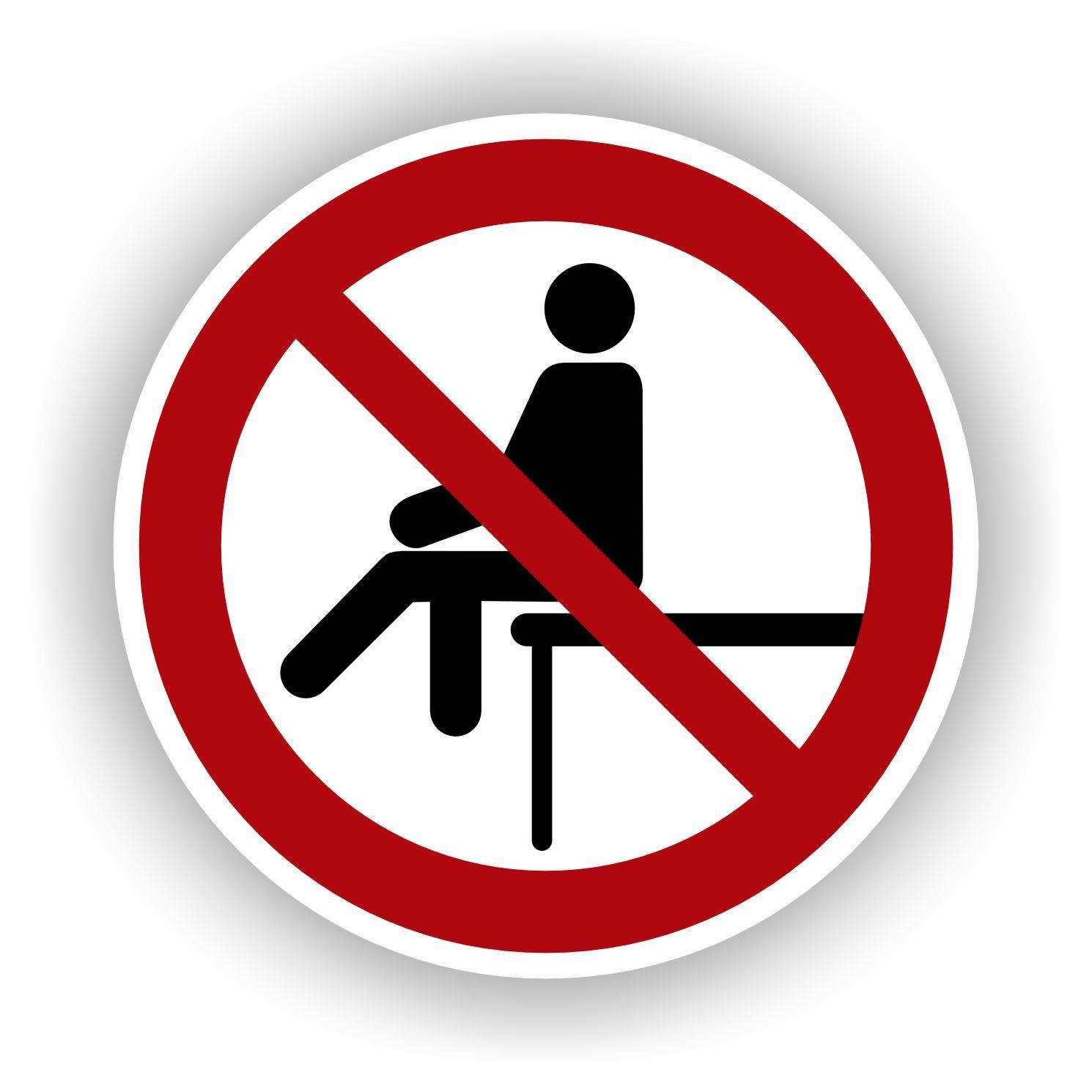 Niet op gaan zitten, sticker 20 cm