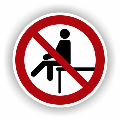 Niet op gaan zitten, sticker 20 cm