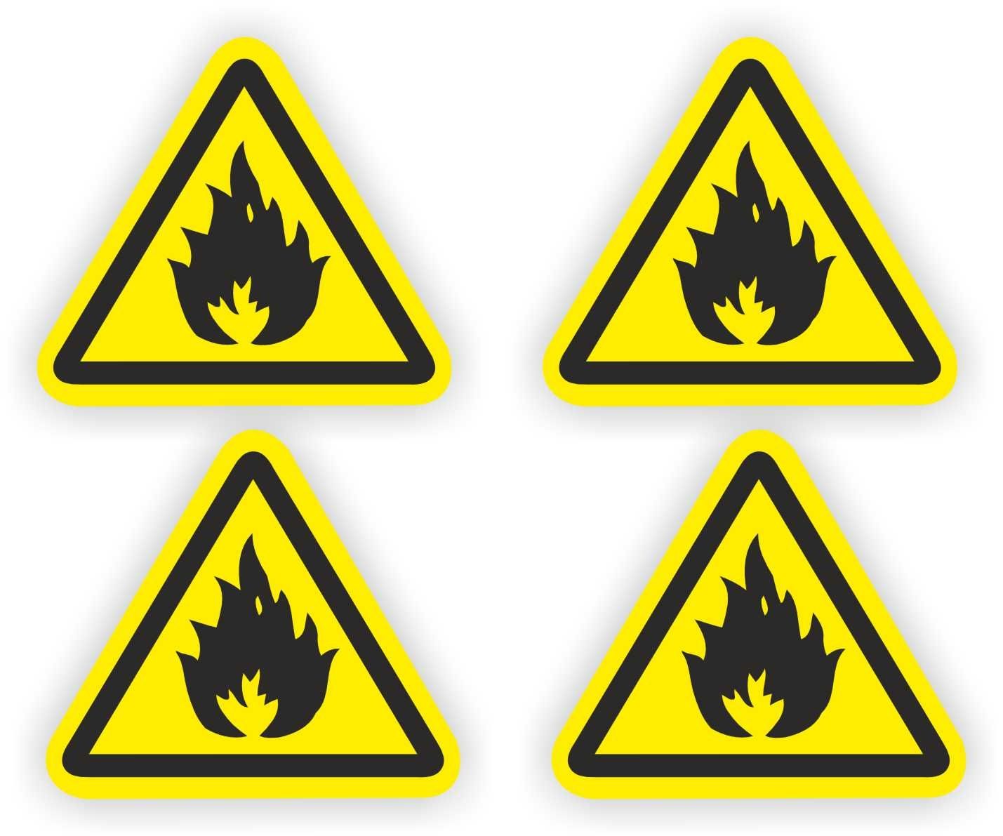 Brandgevaar sticker ISO norm 7010 stickers 10 cm