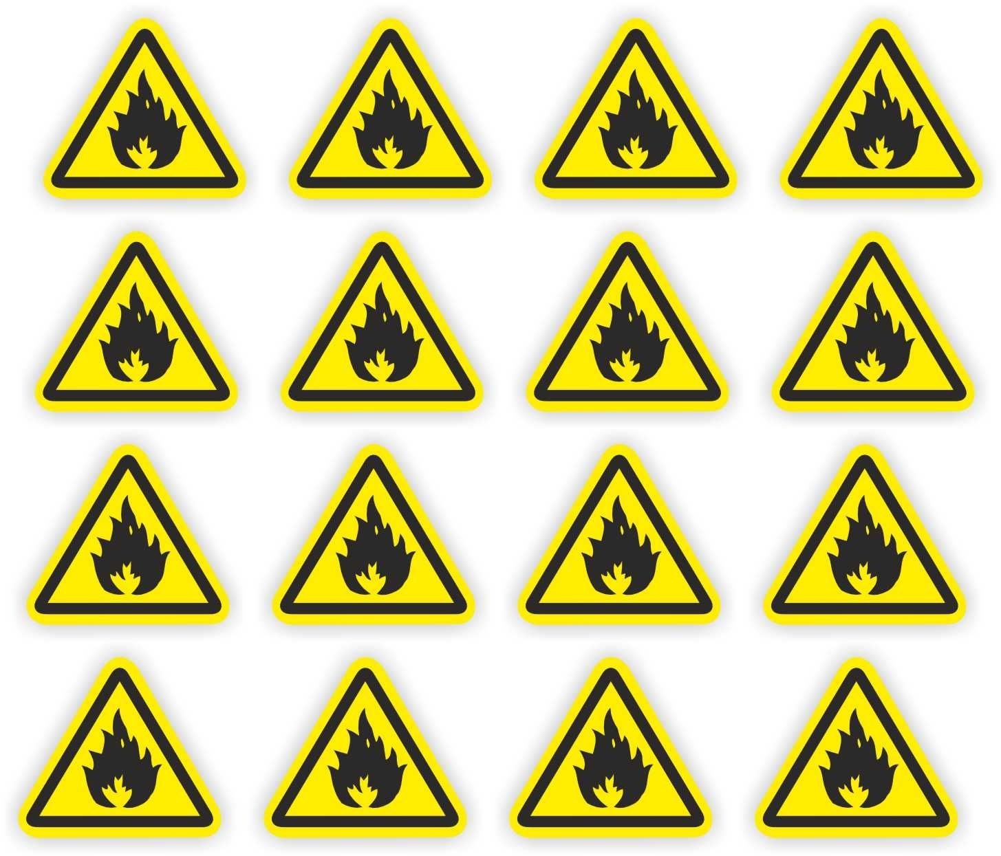 Brandgevaar sticker ISO norm 7010 stickers 5 cm