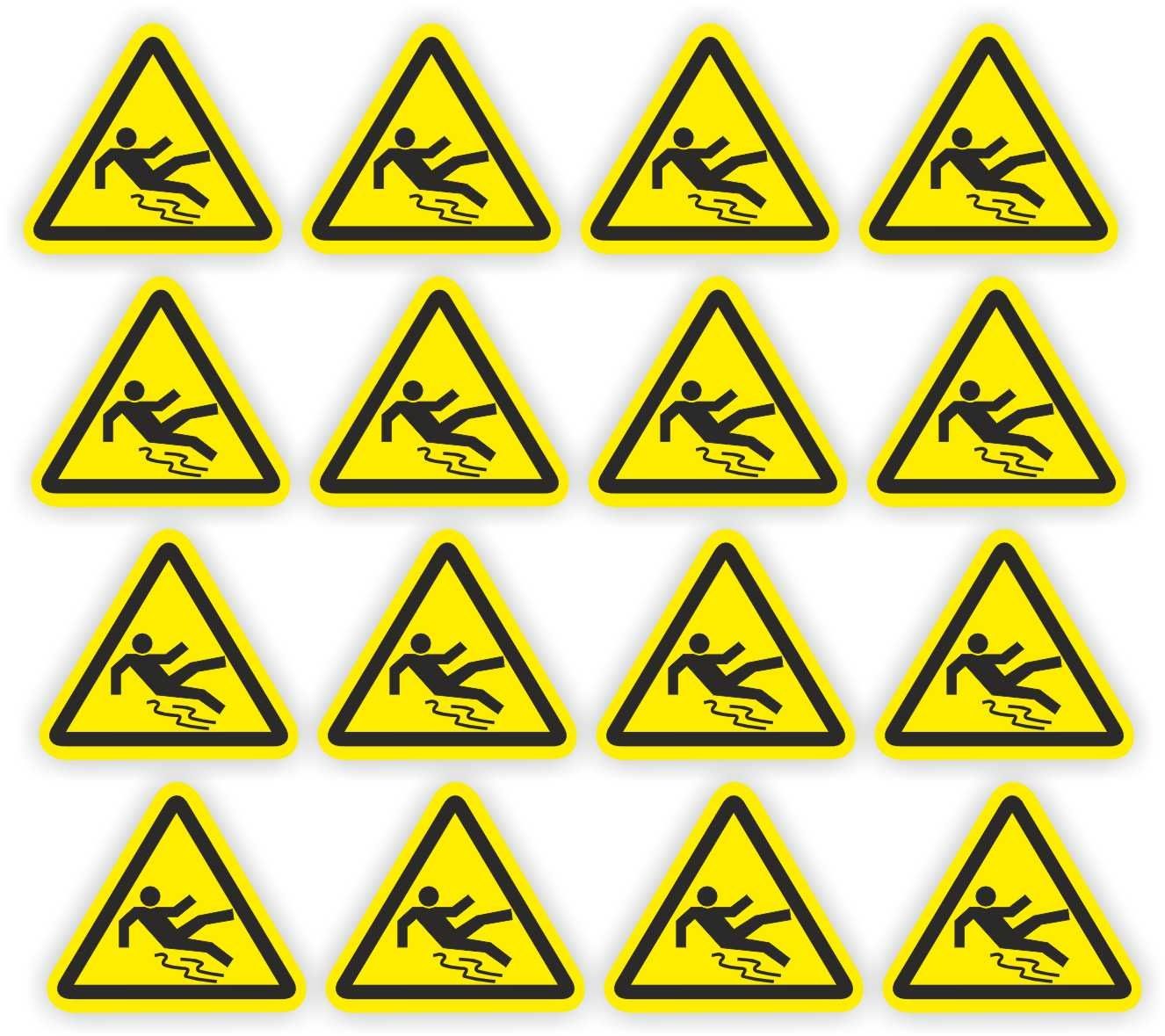 Val gevaar, Gladde Vloer sticker ISO 7010 stickers 5 cm