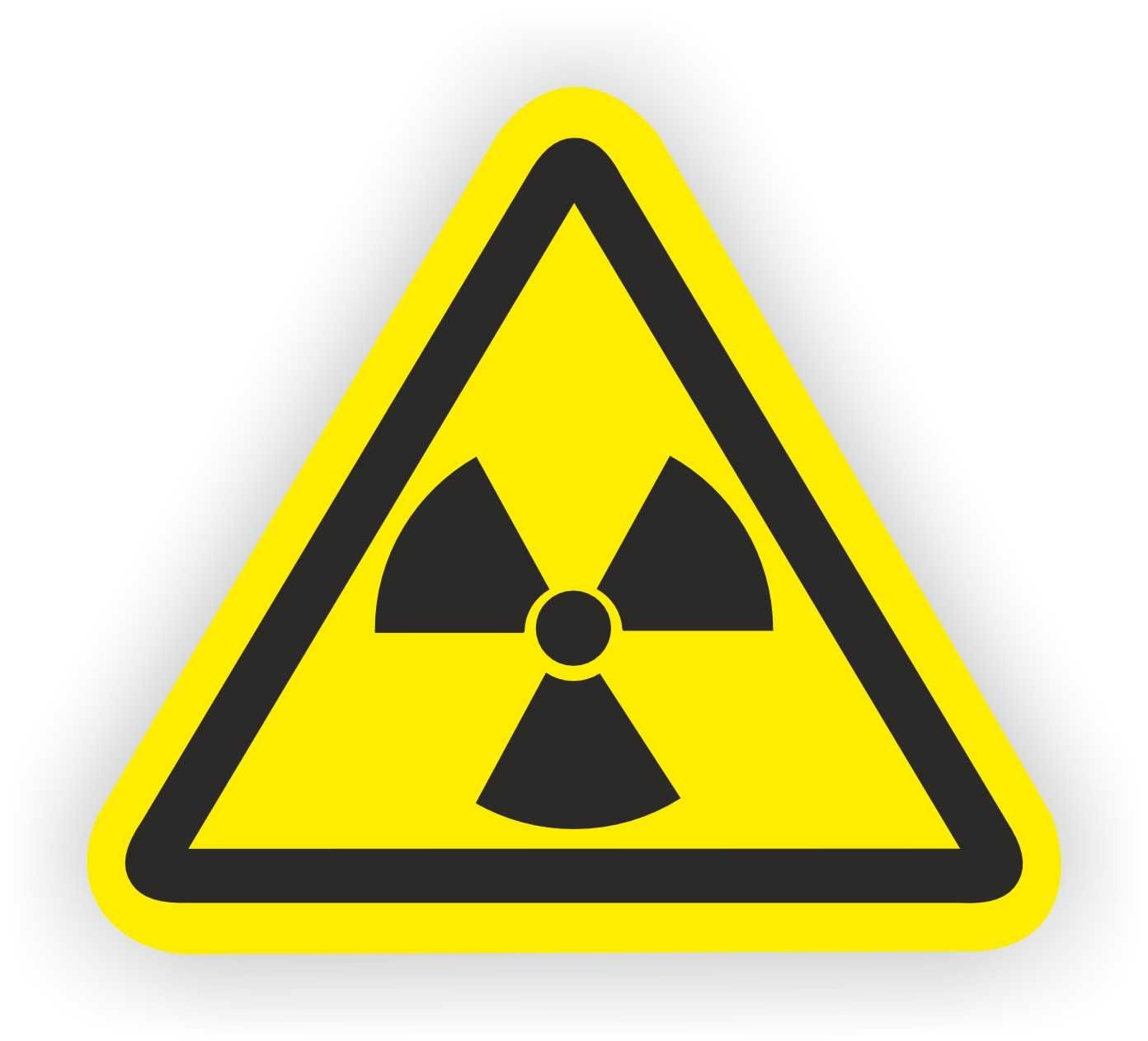 Radioactieve stoffen ISO norm 7010 stickers 20 cm