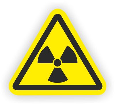 Radioactieve stoffen ISO norm 7010 stickers 20 cm