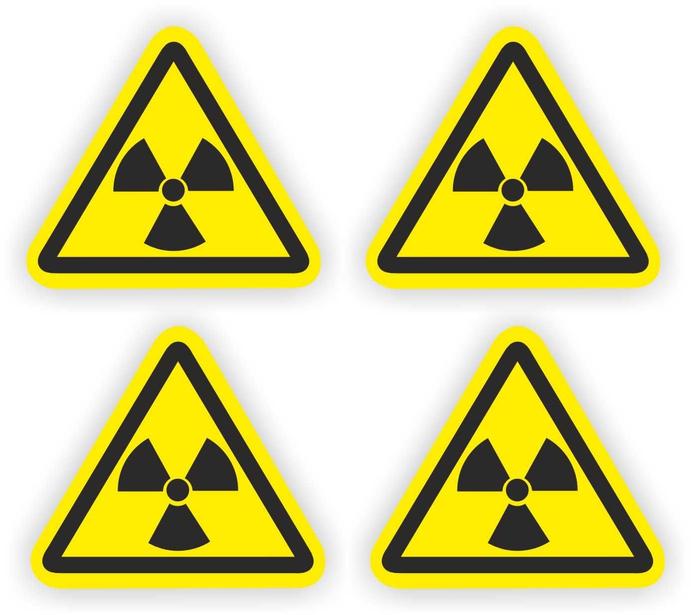 Radioactieve stoffen ISO norm 7010 stickers 10 cm