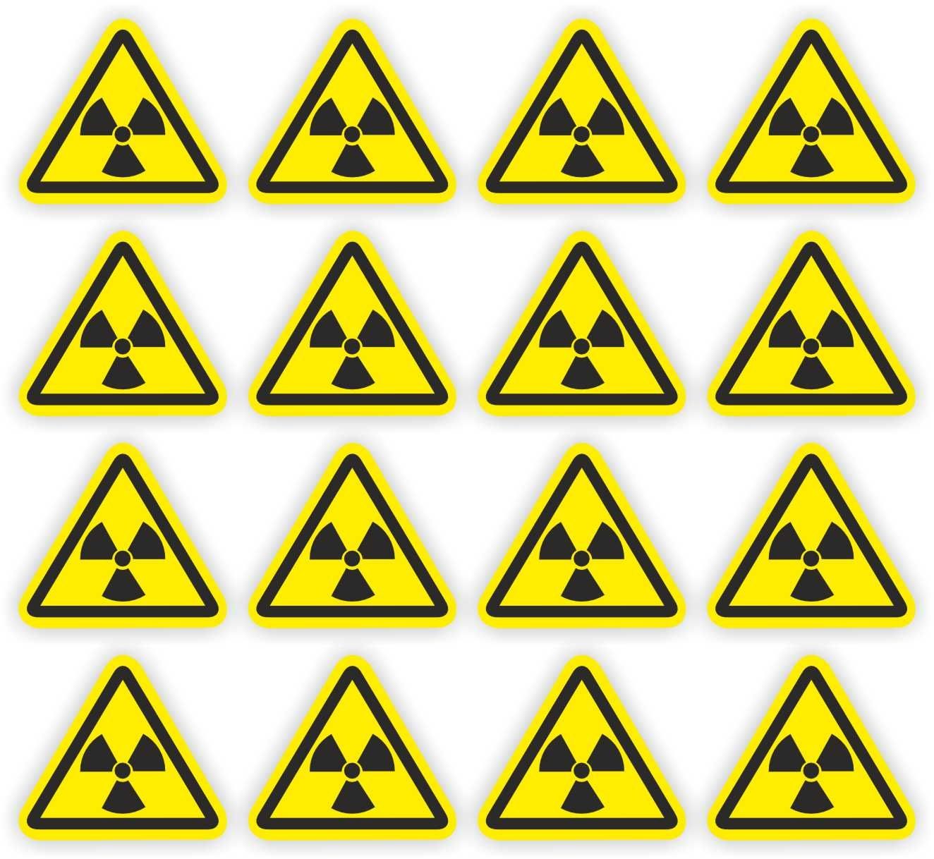 Radioactieve stoffen ISO norm 7010 stickers 5 cm
