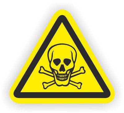Waarschuwingssticker Giftige Stoffen (Doodshoofd)