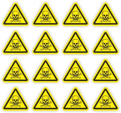 Waarschuwingssticker Giftige Stoffen (Doodshoofd) 