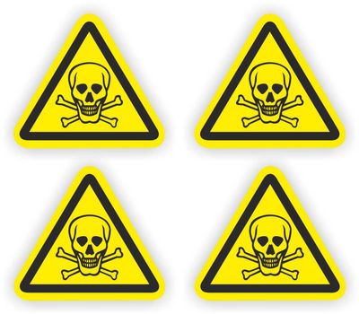 Waarschuwingssticker Giftige Stoffen (Doodshoofd)