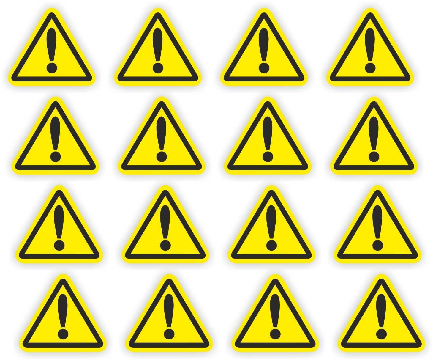 Gevaar uitroepteken sticker ISO 7010 sticker 5cm