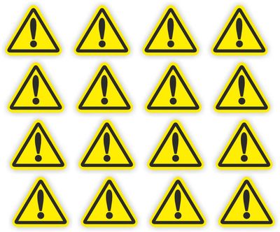 Gevaar uitroepteken sticker ISO 7010 sticker 5cm