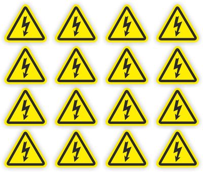 Gevaar Elektro Schok Sticker 