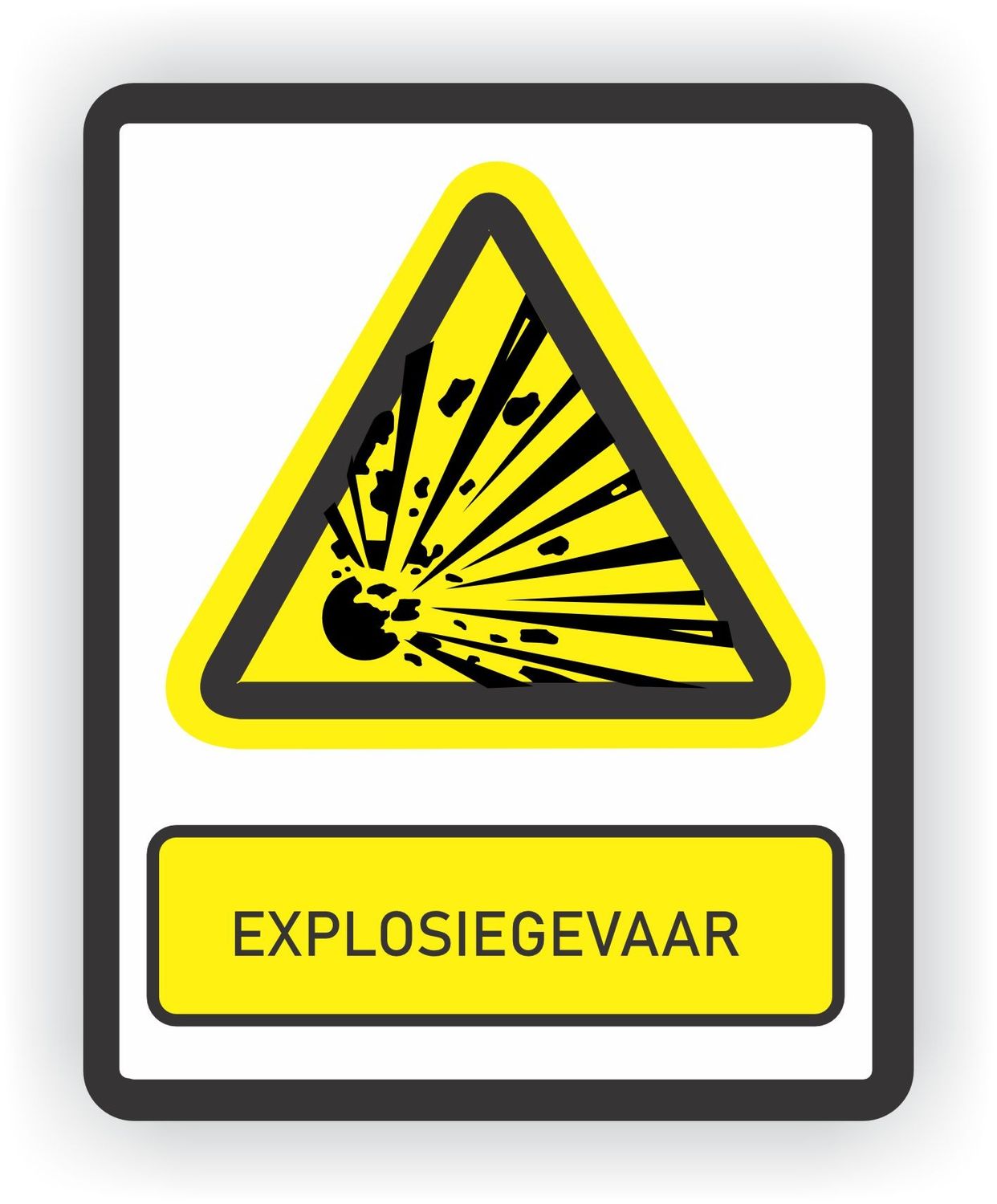 ISO norm 7010 sticker met tekst Explosiegevaar