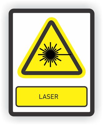 ISO norm 7010 sticker met tekst Laserstraal