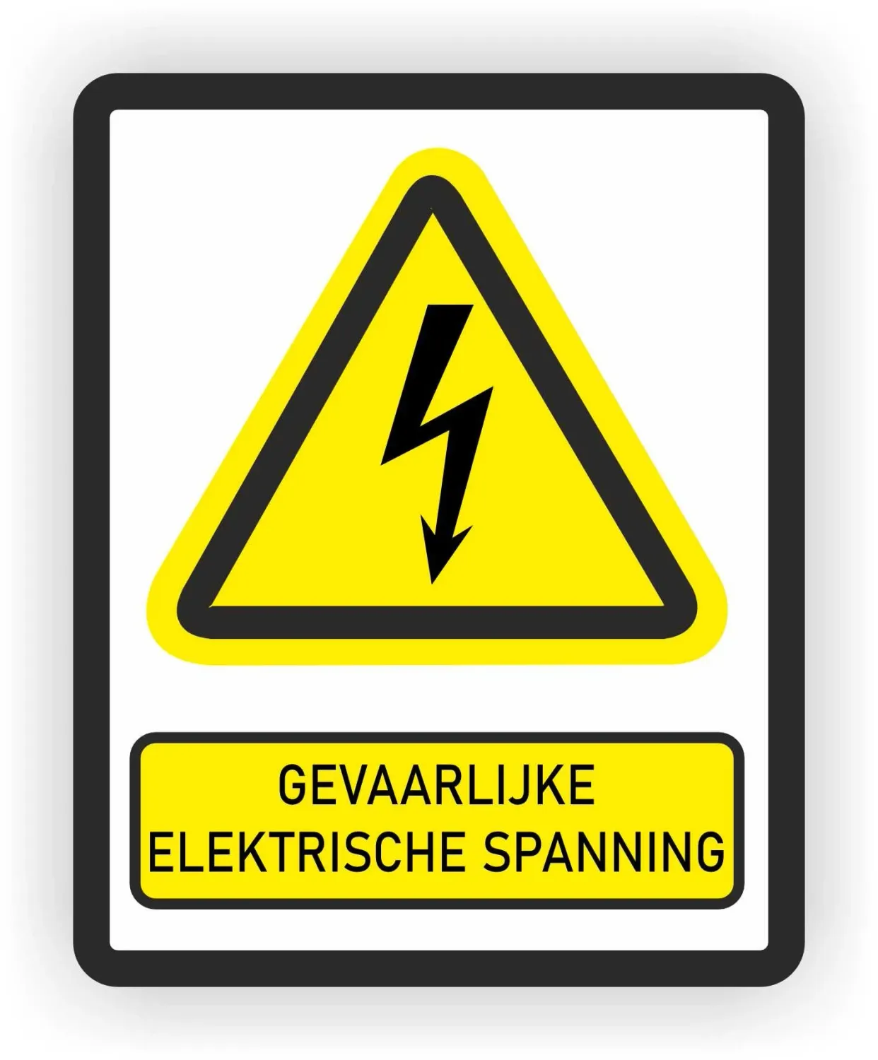 ISO norm 7010 sticker met tekst Elektrische spanning