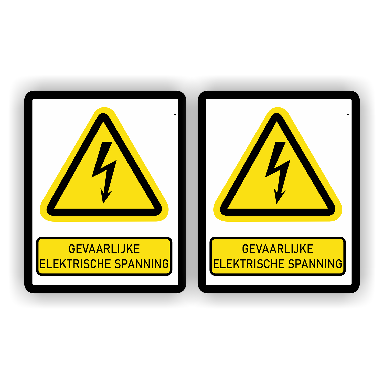 ISO norm 7010 stickers 2x met tekst Elektrische spanning